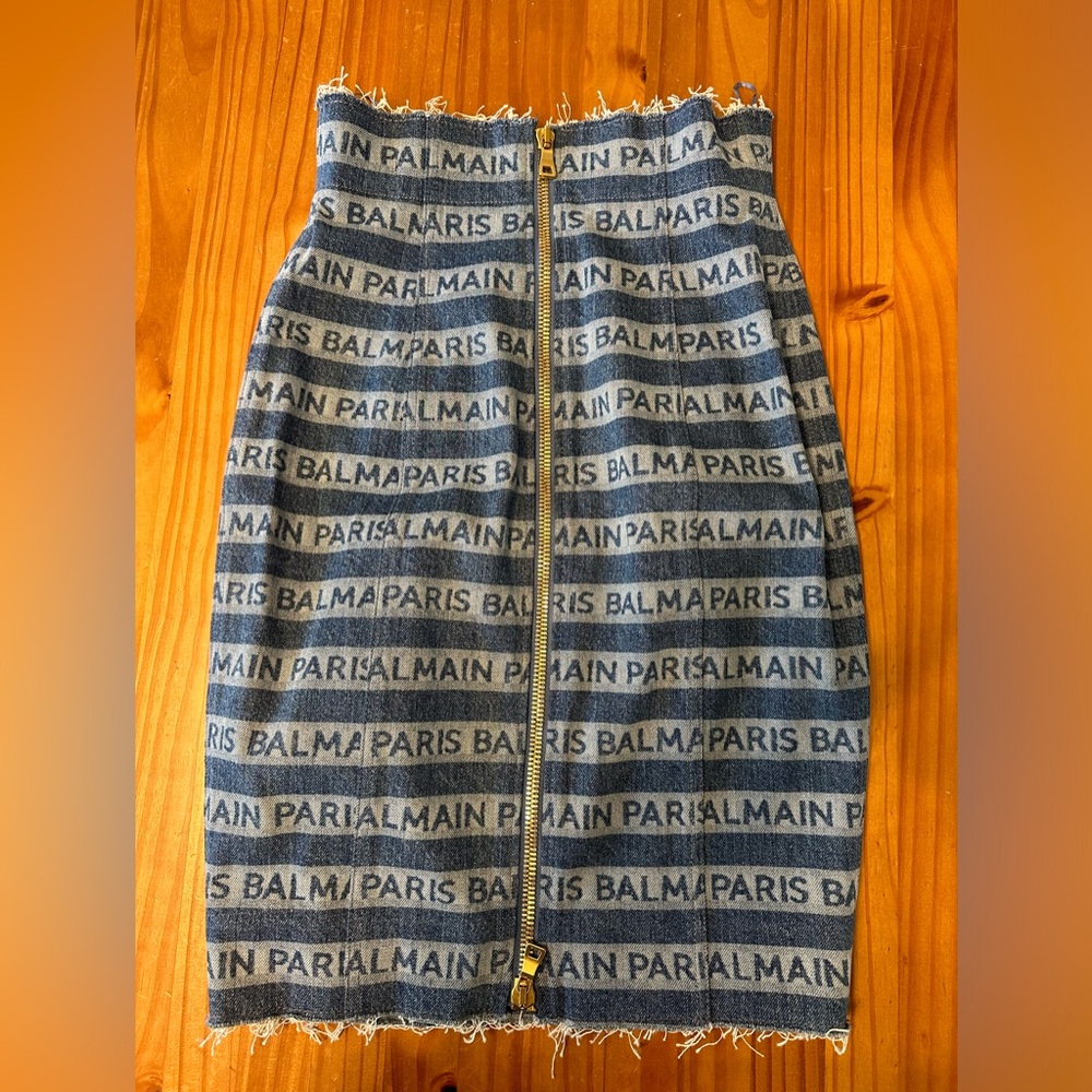 Balmain Paris denim Jean skirt 36